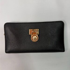 Black Wallet with Gold MK Logo